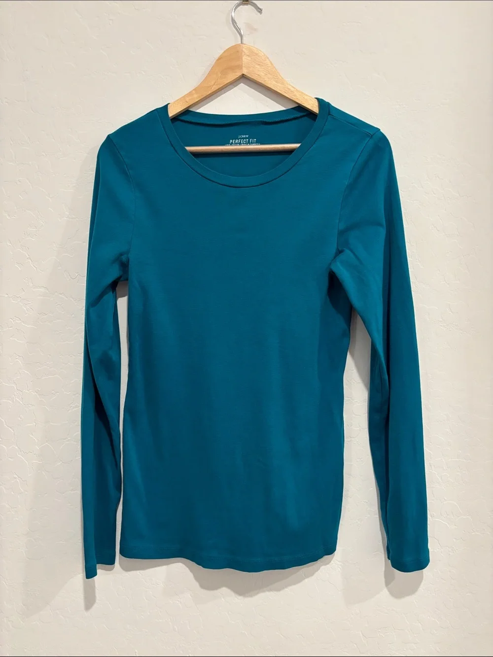 J. Crew Long Sleeve Tee in Teal Blue-Green